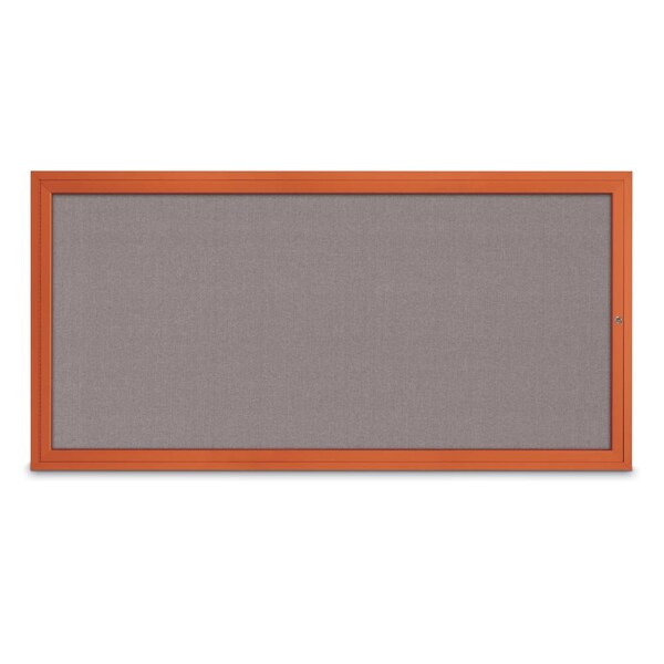 Slim Enclosed Corkboard, 24"x36", Bronze Alum Frame/Cloud